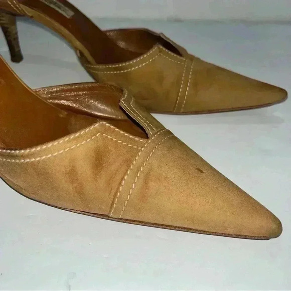 Sebastian Milano suede pointy toe slide on heels - Picture 6 of 8